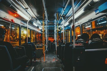 people riding on bus