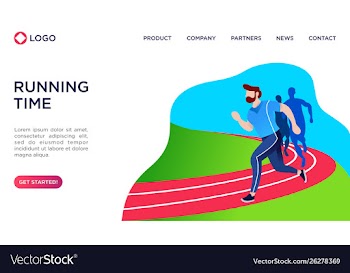 People running flat vector image