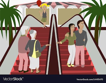 People shopping in a mall vector image