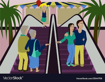 People shopping in a mall vector image