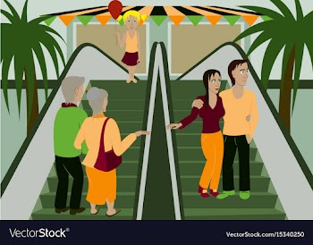People shopping in a mall vector image
