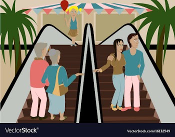 People shopping in a mall vector image