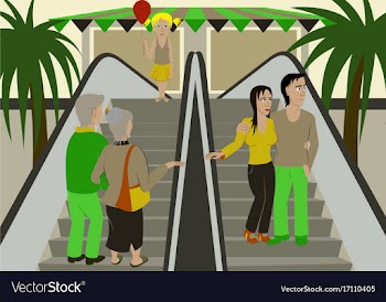 People shopping in a mall vector image