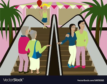 People shopping in a mall vector image