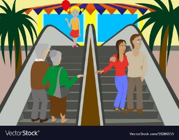 People shopping in a mall vector image