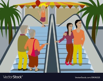 People shopping in a mall vector image