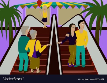 People shopping in a mall vector image