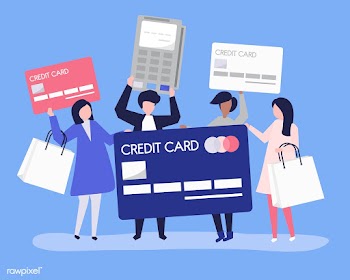 People shopping with a credit card | Free stock vector - 479106