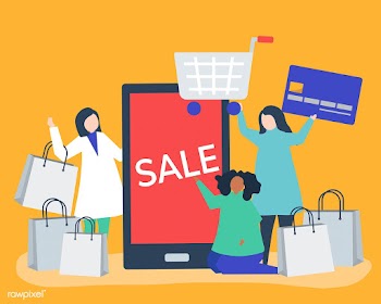 People shopping with a credit card | Free stock vector - 479385