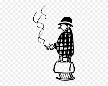 People Smoking Clipart Black And White