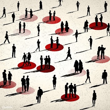 People social distancing in public illustration | Free  illustration - 2307443