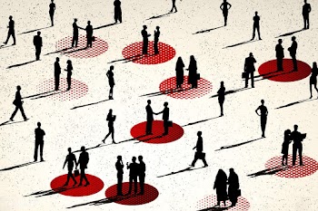 People social distancing in public illustration | Free  illustration - 2307666