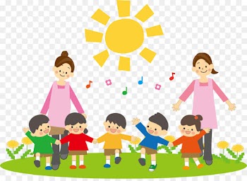 people social group playing with kids cartoon sharing
