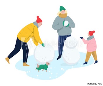 People spend time outdoor at winter