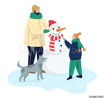 People spend time outdoor at winter