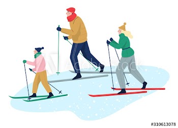 People spend time outdoor at winter