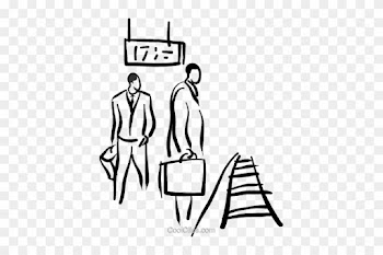 People Standing In Line Clipart - People Waiting For Train Drawing