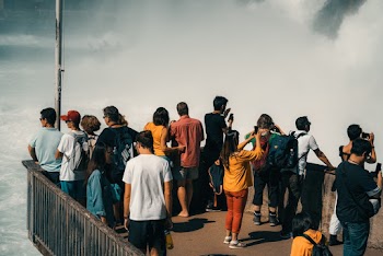 People Standing on Viewing Platform