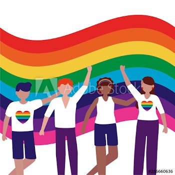 People supporting lgtbiq march design