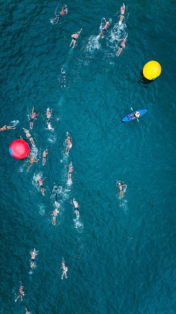 People Swimming on Sea