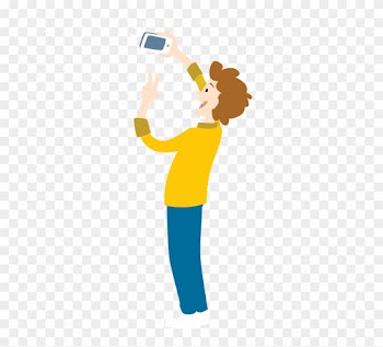 People Take Photo Cartoon