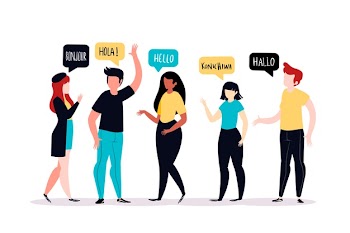 People talking in different languages Free Vector