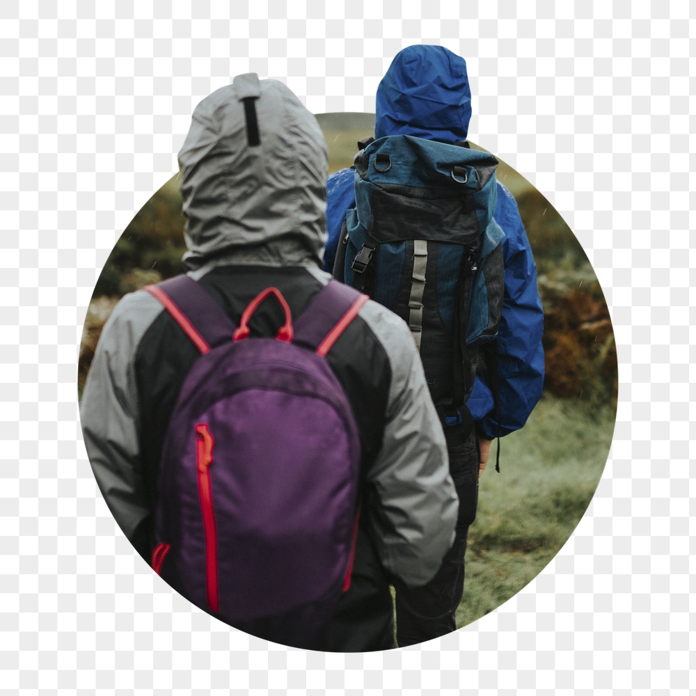 People trekking png badge sticker, | Free PNG - rawpixel