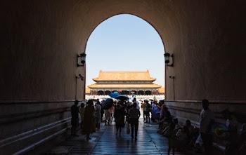 People visiting Forbidden City  