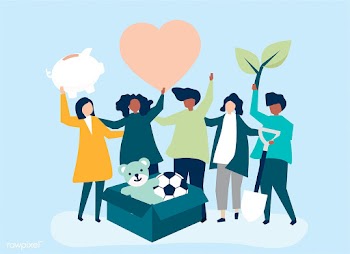 People volunteering and donating money and it.. | Free stock vector - 479377