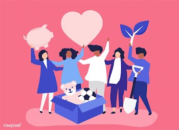 People volunteering and donating money and it.. | Free stock vector - 480267