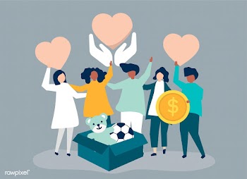 People volunteering and donating money and it.. | Free stock vector - 480322