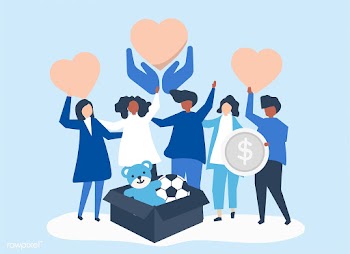 People volunteering and donating money and it.. | Free stock vector - 480342