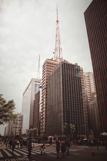 People Walking at the Street Near Buildings