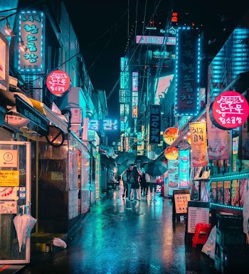 people walking near food stall during night time