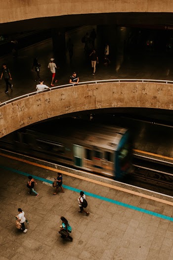 People Walking on Train Subway