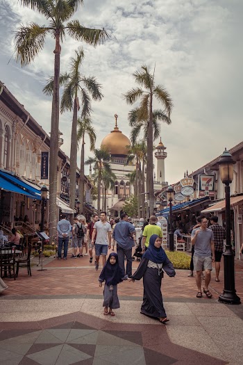 People Walking Towards Mosque