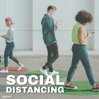 People walking with social distancing in public mockup | Free  psd mockup - 2303392