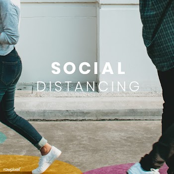 People walking with social distancing in public mockup | Free  vector - 2304258