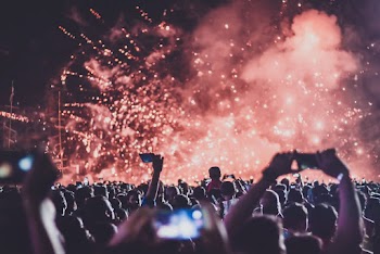 People Watching Fireworks
