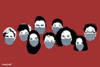 People wearing face mask in public social template  | Free  illustration - 2308578