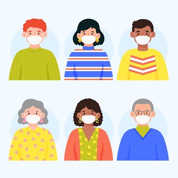 People wearing medical mask concept Free Vector