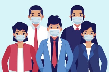 People wearing medical mask Free Vector