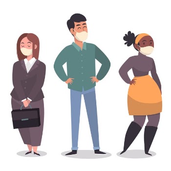 People wearing medical mask Free Vector