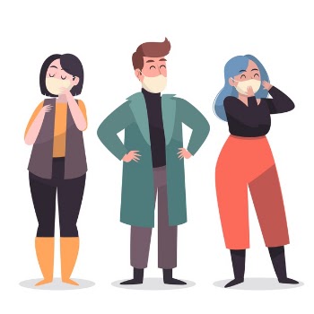 People wearing medical mask Free Vector