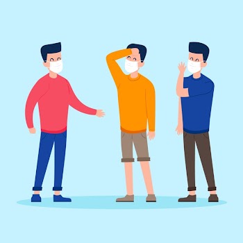 People wearing medical mask illustration Free Vector