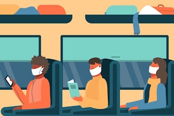 People wearing medical mask theme Free Vector