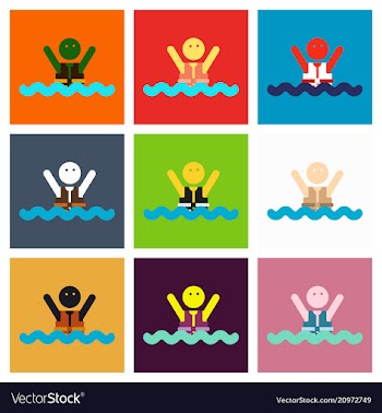 People wearing reflective life jacket man vector image