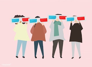 People with 3D cinema glasses illustration | Free stock vector - 469947