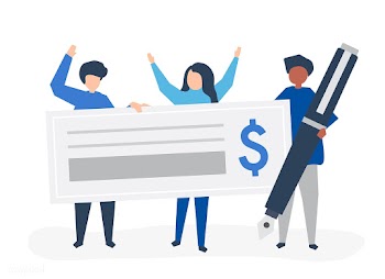 People with a cheque and a pen | Free stock vector - 478439