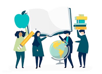 People with education related icons | Free stock vector - 479038